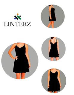 Foto 6 | Foto 6 | Vestido Linterz Tokyo Negro Corto Casual de Moda para Dama