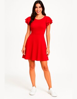 Foto 1 | Foto 1 | Vestido Corto Linterz Bulgaria Rojo Casual de Moda para Mujer