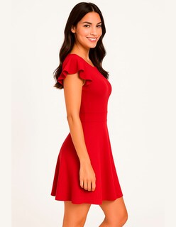 Foto 2 | Foto 2 | Vestido Corto Linterz Bulgaria Rojo Casual de Moda para Mujer
