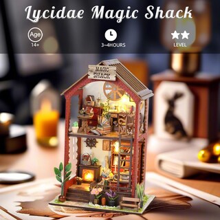 Foto 2 | Foto 2 | Kit De Rincón Para Libros De Bricolaje Lycidae Rompecabezas 3d De Madera Con Muebles Y Luz - Venta Internacional.