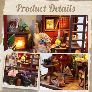 Foto 3 | Foto 3 | Kit De Rincón Para Libros De Bricolaje Lycidae Rompecabezas 3d De Madera Con Muebles Y Luz - Venta Internacional.