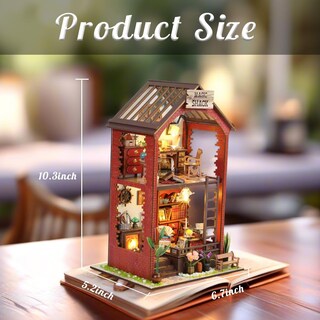 Foto 5 | Foto 5 | Kit De Rincón Para Libros De Bricolaje Lycidae Rompecabezas 3d De Madera Con Muebles Y Luz - Venta Internacional.