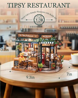 Foto 6 | Foto 6 | Tiny House Kit Robotime Tipsy Restaurant Con Muebles Para Adultos - Venta Internacional.