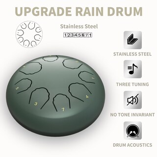 Foto 3 | Foto 3 | Tambor De Acero Rain Drum Mengbei De 6 Pulgadas Para Jardín - Venta Internacional.