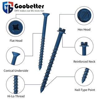 Foto 3 | Foto 3 | Juego De Tornillos Para Hormigón Goobetter 220 Piezas Con Broca 1/4 3/16 - Venta Internacional.