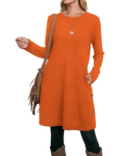 Foto 4 | Foto 4 | Vestido Tipo Suéter Ofeefan Halloween De Manga Larga Naranja Para Mujer - Venta Internacional.