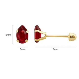 Foto 5 | Foto 5 | Aretes Mancini Gota Tinto Granate Natural 10k