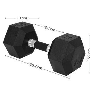 Foto 6 | Foto 6 | Set De Mancuernas Cromada Eleva Hexagonal 45 Lbs Con 2 Pz