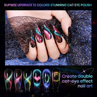 Foto 5 | Foto 5 | Set De Esmaltes De Uñas Supwee Cat Eye Gel 12 Colores Con Lámpara Y Gel - Venta Internacional.