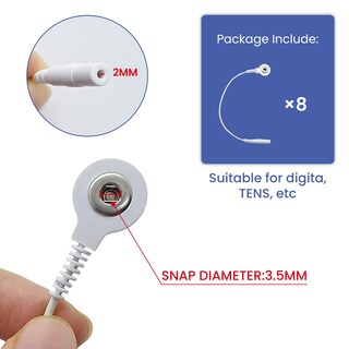 Foto 2 | Foto 2 | Adaptadores De Electrodos Y Cables De Cable De 2 Mm A Snap Tens Ems De 3 5 Mm - Venta Internacional.