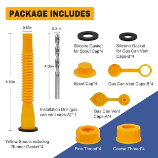 Foto 6 | Foto 6 | Kit De Repuesto Para Canalones De Gasolina 33 Unidades Para Latas De Gasolina De 5 Galones - Venta Internacional.