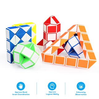 Foto 6 | Foto 6 | Juego De Rompecabezas Ganowo Fidget Snake Cube Mini Twist Paquete De 12 - Venta Internacional.