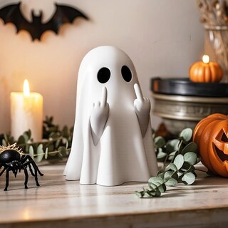 Foto 6 | Foto 6 | Figura De Fantasma Kidhabe  Divertida Figura De Halloween Con El Dedo Medio  8 8 Cm - Venta Internacional.