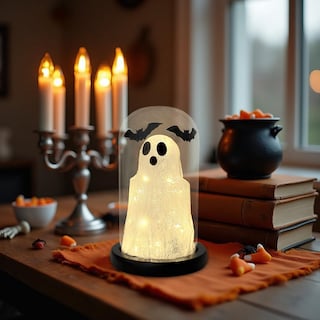 Foto 3 | Foto 3 | Decoraciones De Halloween Con Forma De Fantasma Iluminado De Dazonge En Cúpula De Cristal - Venta Internacional.