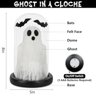 Foto 4 | Foto 4 | Decoraciones De Halloween Con Forma De Fantasma Iluminado De Dazonge En Cúpula De Cristal - Venta Internacional.