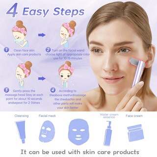 Foto 6 | Foto 6 | Masajeador Facial Fxtiaa 7 En 1 Con Led Rojo Y Azul Con Varita De Luz - Venta Internacional.