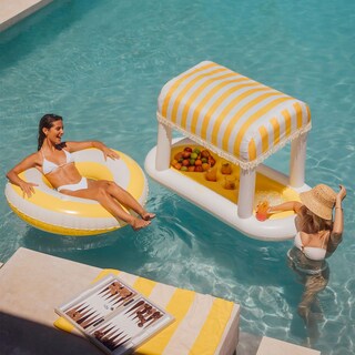 Foto 4 | Foto 4 | Estación De Bebidas Flotante Funboy Yellow Cabana Stripe - Venta Internacional.