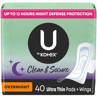 Foto 1 | Foto 1 | Almohadillas Sanitarias U De Kotex Ultra Thin Con Alas Overnight 40 - Venta Internacional.