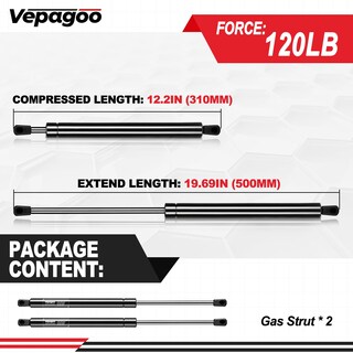 Foto 2 | Foto 2 | Gas Struts Vepagoo C16-08055 50 Cm 54 Kg Para Cama Autocaravana 2 Unidades - Venta Internacional.