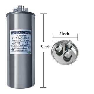 Foto 6 | Foto 6 | Condensador Welcapac Cbb65 De Arranque Circular De Doble Ejecución 50+7.5 Uf - Venta Internacional.