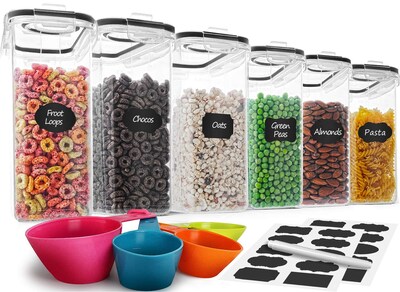 Foto 1 | Foto 1 | Juego De Recipientes Para Cereales Mcirco Herméticos De 4 Litros (135 2 Oz) 6 Piezas Con Tazas - Venta Internacional.