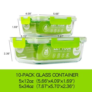 Foto 2 | Foto 2 | Recipientes De Vidrio Para Almacenamiento De Alimentos Umeied Paquete De 10 A Prueba De Fugas - Venta Internacional.