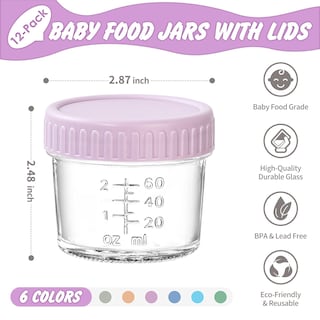 Foto 2 | Foto 2 | Recipientes De Vidrio Para Almacenamiento De Alimentos Para Bebés Drkio De 4 Oz (paquete De 12) - Venta Internacional.