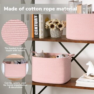 Foto 4 | Foto 4 | Cestas De Almacenamiento Goodpick Con Cuerda Tejida Rosa Para Organizar - Venta Internacional.