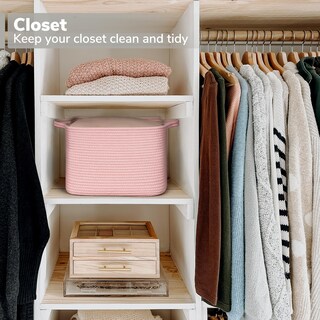 Foto 5 | Foto 5 | Cestas De Almacenamiento Goodpick Con Cuerda Tejida Rosa Para Organizar - Venta Internacional.