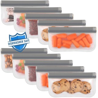 Foto 1 | Foto 1 | Bolsas Reutilizables Para Aperitivos Lerine  10 Unidades  Aptas Para Lavavajillas  Color Gris - Venta Internacional.