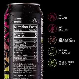 Foto 2 | Foto 2 | Bebida Espumosa Electrolítica Lmnt Black Cherry Lime 12x355 Ml - Venta Internacional.