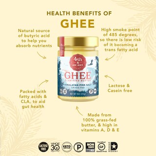 Foto 3 | Foto 3 | Sal Rosa Del Himalaya Ghee 4th & Heart De Animales Alimentados Con Pasto 250 Ml - Venta Internacional.