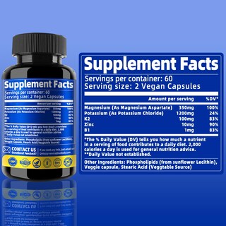 Foto 4 | Foto 4 | Suplemento Qmiozzy Potasio Magnesio 1600 Mg 120 Cápsulas Vegetarianas - Venta Internacional.