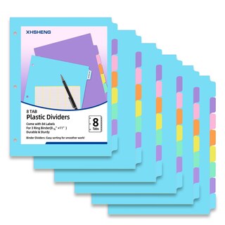 Foto 1 | Foto 1 | Divisores De Encuadernación De Plástico Xhsheng  8 Pestañas  48 Piezas/6 Juegos  Tamaño Carta - Venta Internacional.