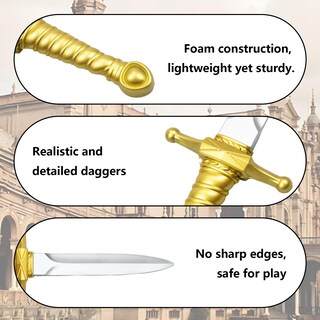 Foto 4 | Foto 4 | Daga Dorada De Espuma Sintética Sword Daystart De 38 Cm Paquete De 3 - Venta Internacional.