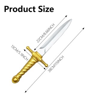 Foto 5 | Foto 5 | Daga Dorada De Espuma Sintética Sword Daystart De 38 Cm Paquete De 3 - Venta Internacional.