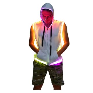 Foto 1 | Foto 1 | Camiseta Sin Mangas Con Capucha Y Reproductor De Música Con Iluminación Led Para Hombre - Venta Internacional.