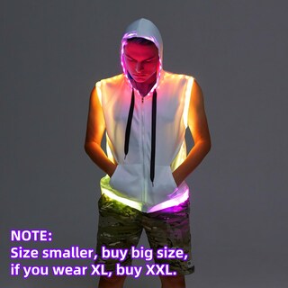 Foto 7 | Foto 7 | Chaleco Led Blanco Con Capucha Ledpaty Xxl Music Sync Para Hombre - Venta Internacional.