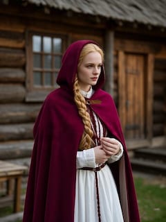 Foto 7 | Foto 7 | Capelet De Terciopelo Renacentista Para Mujer 39 Cm De Cloak Grajtcin Color Rojo - Venta Internacional.