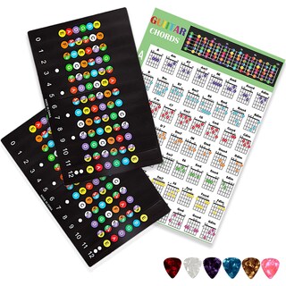 Foto 1 | Foto 1 | Pegatinas Para Diapasón De Guitarra Junlego Con Tabla De Acordes Y Púas - Venta Internacional.