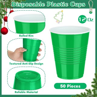 Foto 2 | Foto 2 | Vasos Desechables De Plástico Kochorie 350 Ml Color Verde Paquete De 50 - Venta Internacional.