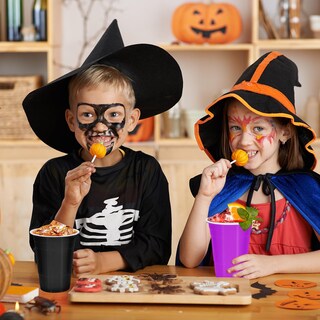 Foto 5 | Foto 5 | Vasos De Plástico Whaline Halloween 16 Oz (480 Ml) 60 Unidades Negro Morado Y Naranja - Venta Internacional.