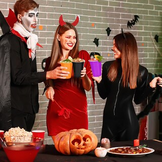 Foto 7 | Foto 7 | Vasos De Plástico Whaline Halloween 16 Oz (480 Ml) 60 Unidades Negro Morado Y Naranja - Venta Internacional.