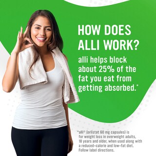 Foto 2 | Foto 2 | Píldoras Dietéticas Para Bajar De Peso Alli Orlistat 60 Mg 120 Cápsulas - Venta Internacional.