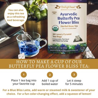Foto 5 | Foto 5 | Tea Delighteas Organic Butterfly Pea Flower Bliss 30 Bolsas - Venta Internacional.