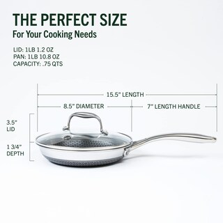 Foto 7 | Foto 7 | Sartén Hexclad Hybrid Antiadherente De 20 Cm Con Tapa De Vidrio Templado - Venta Internacional.