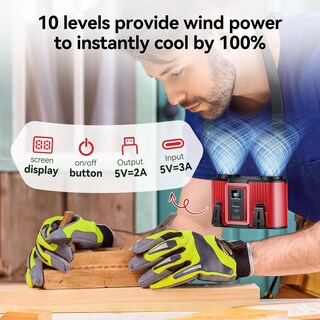 Foto 2 | Foto 2 | Ventilador De Cintura Astaowl 24000 Mah Recargable Por Usb 40 Horas Refrigeración Rojo - Venta Internacional.