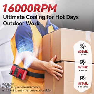Foto 7 | Foto 7 | Ventilador De Cintura Astaowl 24000 Mah  Recargable Por Usb  40 Horas  Refrigeración  Rojo - Venta Internacional.