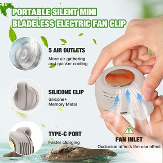 Foto 3 | Foto 3 | Mini Ventilador Sin Aspas Wshxjzyay Portátil  Silencioso  Con Clip  Blanco - Venta Internacional.