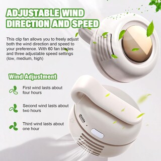 Foto 4 | Foto 4 | Mini Ventilador Sin Aspas Wshxjzyay Portátil  Silencioso  Con Clip  Blanco - Venta Internacional.